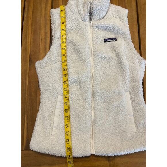 Patagonia Women’s Los Gatos White Fleece Vest Size XS Fuzzy Sherpa Full Zip - Picture 5 of 10
